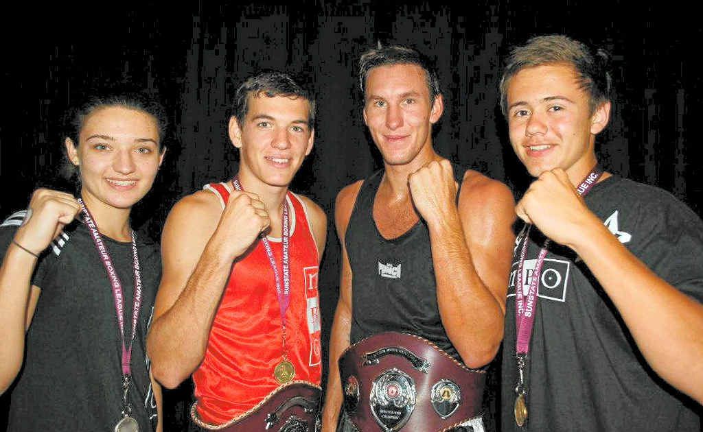 Silver medallist Courtney Kingston with winners (from left) Bryce Hegarty, Shannon Mahony and Ben Slavin. Silver medallist Courtney Kingston with winners (from left) Bryce Hegarty, Shannon Mahony and Ben Slavin.